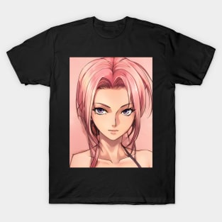 Manga charaters Anime Girl Pink Body T-Shirt